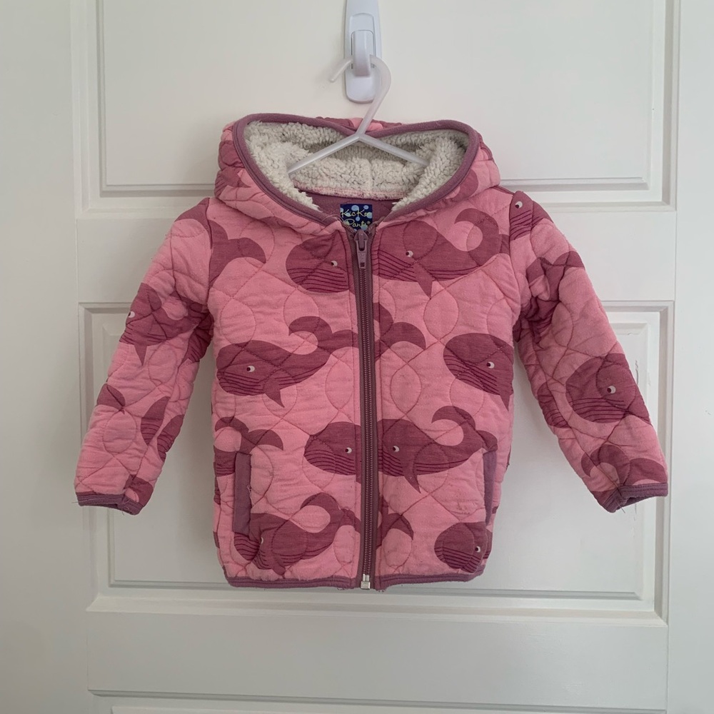 Kickee Pants quilted whale jacket 6-12 months